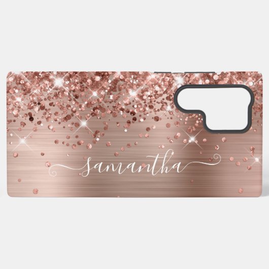 Rose Glitterie Foil Girly Signature Samsung Galaxy Hülle (Rückseite (Horizontal))