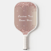 Rose Glitzer Blush Textname Pickleball-Paddel Pickleball Schläger (Rückseite)