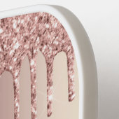 Rose Glitzer Blush Textname Pickleball-Paddel Pickleball Schläger (Linke Seite)