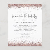 Rose Glitzer Brunch Bubbly Brautparty (Vorderseite)