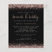 Rose Glitzer Brunch Bubbly Brautparty (Vorderseite)