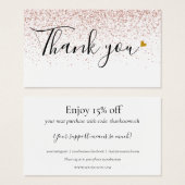 Rose Glitzer dankt Ihnen für den Rabatt (Vorne & Hinten)