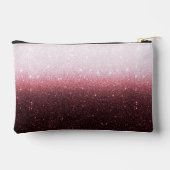 Rose Glitzer-Gefälle personalisiert Zubehörtasche (Rückseite)