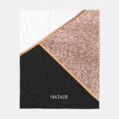 Rose Glitzer Geometric Fleecedecke (Vorderseite)