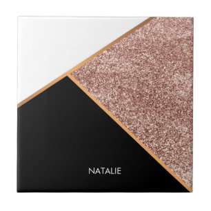 Rose Glitzer Geometric Fliese