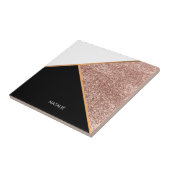 Rose Glitzer Geometric Fliese (Seite)