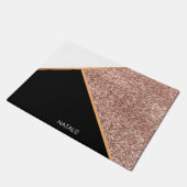 Rose Glitzer Geometric Fußmatte (Schrägansicht)