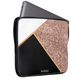 Rose Glitzer Geometric Laptopschutzhülle (Vorne Rechts)