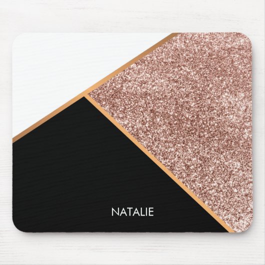 Rose Glitzer Geometric Mousepad (Vorne)