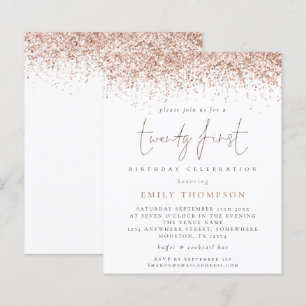 Rose Glitzer Girly Einladung