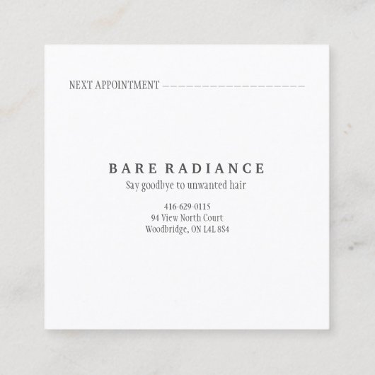 Rose-Glitzer Grau Telefonnummerkarte (Rückseite)