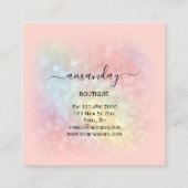 Rose Glitzer Holographic Cloth Hanger Fashion Quadratische Visitenkarte (Rückseite)