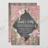 Rose Glitzer Holzbläserchor-Brunch Bubbly Einladung (Vorne/Hinten)