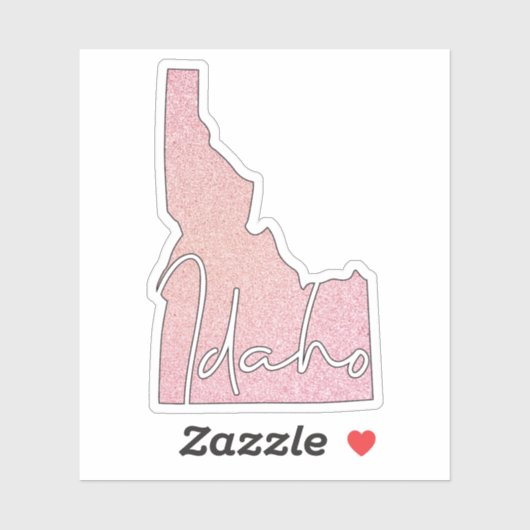 Rose Glitzer Idaho Staat Aufkleber (Blatt)