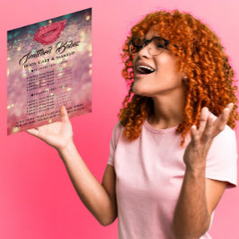 Rose Glitzer Kiss Lips Preisliste Makeup Flyer