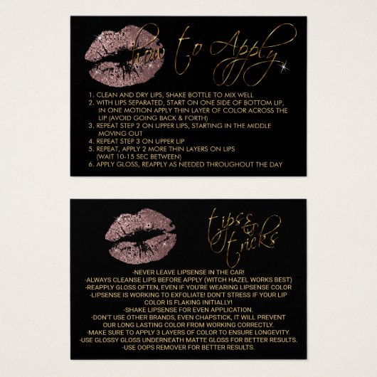 Rose Glitzer Lippen - Anwenden (Vorne & Hinten)