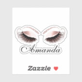 Rose Glitzer Makeup Artist Lashes Dateiname Aufkleber (Blatt)