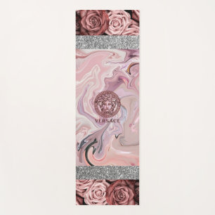 Rose Glitzer Marmormatte Yogamatte
