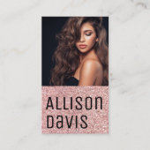 Rose Glitzer Moderner Minimalistischer Einfach Visitenkarte (Vorderseite)