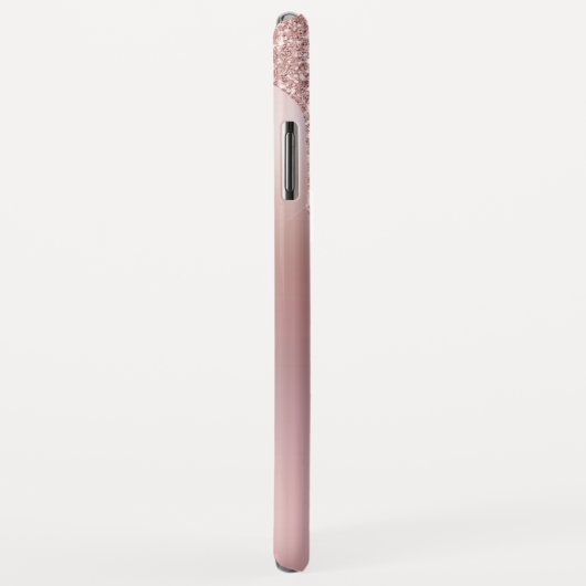 Rose Glitzer Ombre Rosa Name Case-Mate iPhone Hülle (Hinten/Rechts)