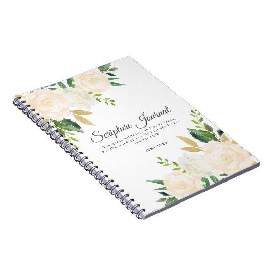 Rose & Glitzer Personalisiert Scripting Journal Notizblock (Rechte Seite)