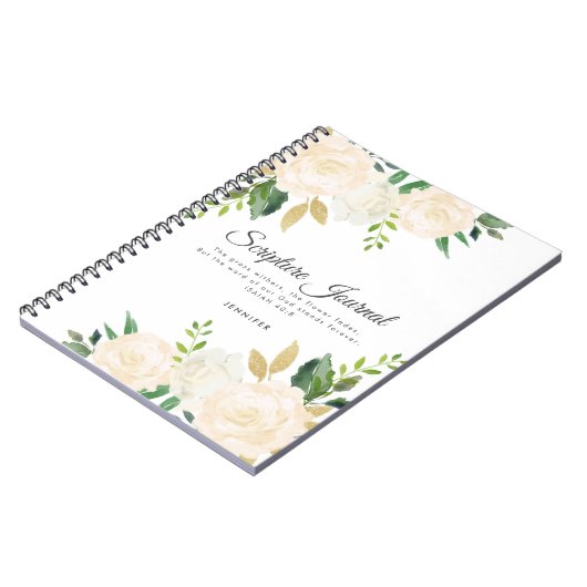 Rose & Glitzer Personalisiert Scripting Journal Notizblock (Linke Seite)