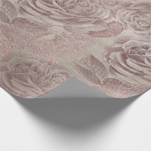 Rose Glitzer Pink Rose Bokeh Floral Elfenbeinrot Geschenkpapier (Ecke)
