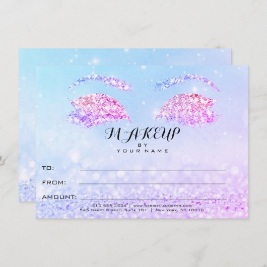 Rose Glitzer Princess Makeup Certificate Geschenk (Vorne/Hinten)
