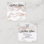 Rose-Glitzer QRCODE für das Logo Quadratische Visitenkarte (Vorne/Hinten)