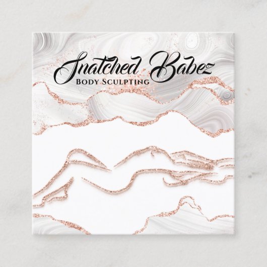 Rose-Glitzer QRCODE für das Logo Quadratische Visitenkarte (Vorderseite)