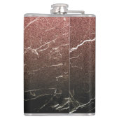 Rose Glitzer Schwarzer Marmor Flachmann (Rückseite)