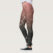 Rose Glitzer Schwarzer Marmor Leggings (Links)
