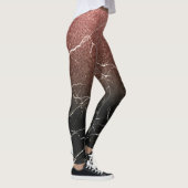 Rose Glitzer Schwarzer Marmor Leggings (Rechts)
