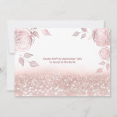 Rose Glitzer Sequenzen Rose Gold Kleid Quinceañera Einladung (Rückseite)