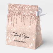 Rose Glitzer Sweet 16. Bridal Beauty Shop Geschenkschachtel (Rückseite)