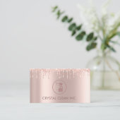 Rose-Glitzer-Tropfen für Reinigungsdienste Visitenkarte (Stehend Vorderseite)