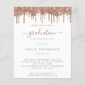 Rose Glitzer Tropfen Grad Party Einladung (Vorderseite)