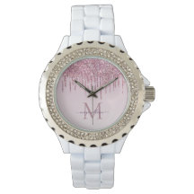 Rose Glitzer Tropfen Personalisiert Monogramm und 