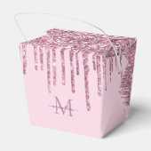 Rose Glitzer Tropfen Personalisiert Monogramm und Geschenkschachtel (Rückseite)