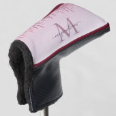 Rose Glitzer Tropfen Personalisiert Monogramm und Golf Headcover (3/4 Vorderseite)
