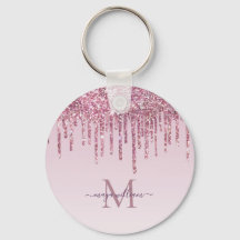 Rose Glitzer Tropfen Personalisiert Monogramm und 