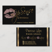 Rose Glitzer und Gold Lippen Visitenkarte (Vorne/Hinten)