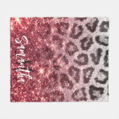Rose Glitzer und Leopard Print Fleecedecke (Vorderseite (Horizontal))