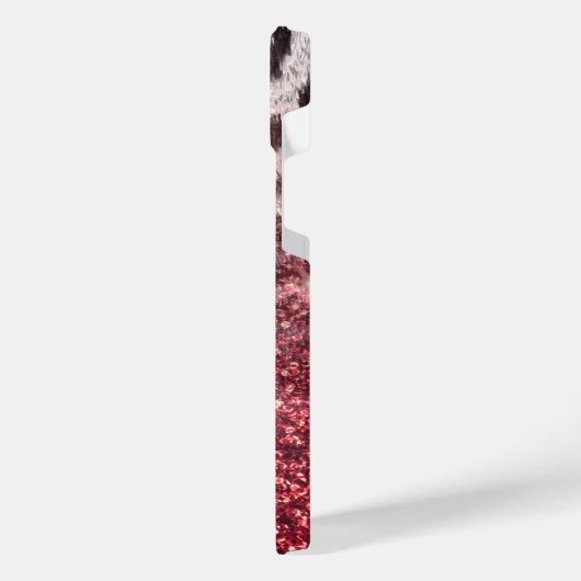 Rose Glitzer und Leopard Print iPhone Hülle (Linke Seite)