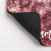 Rose Glitzer und Leopard Print Mousepad (Ecke)