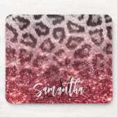 Rose Glitzer und Leopard Print Mousepad (Vorne)