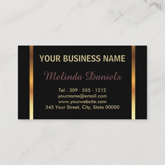 Rose Glitzer und Leopard Skin - Haarstylist Visitenkarte (Rückseite)