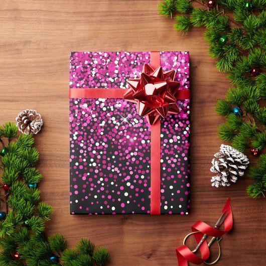 Rose Glitzer Wrapping Paper Geschenkpapier