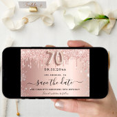 Rose-Glitzer zum 70. Geburtstag Save the Date