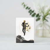 *~* Rose Goddess Black Gold Serpent Moon Phones Visitenkarte (Stehend Vorderseite)